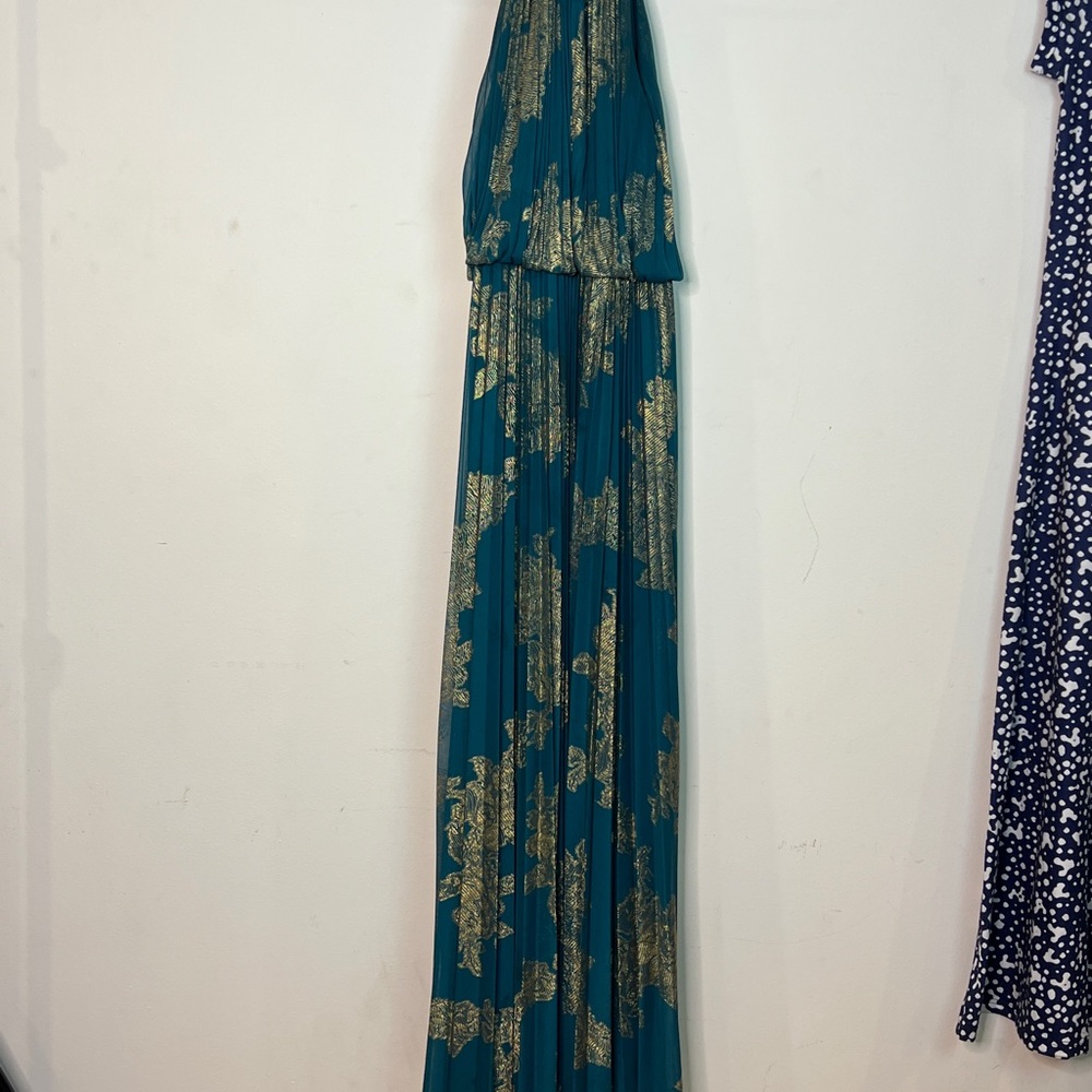 Xscape Teal Dress with Gold Label